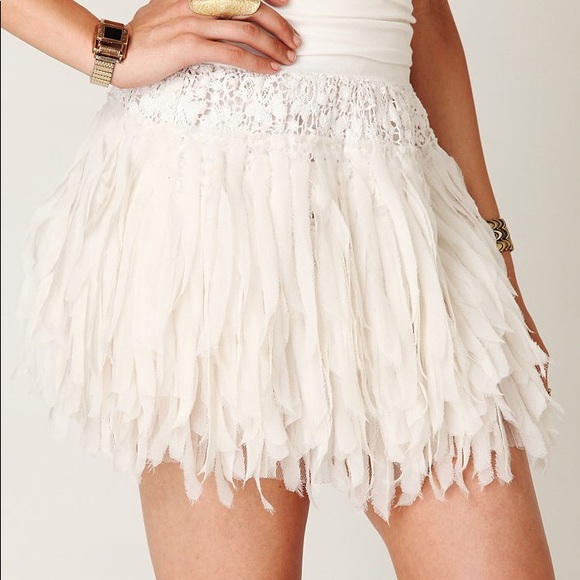 PRICE IS FIRM NWOT Free People One Shredded Chiffon Mini Skirt S - Picture 2 of 3